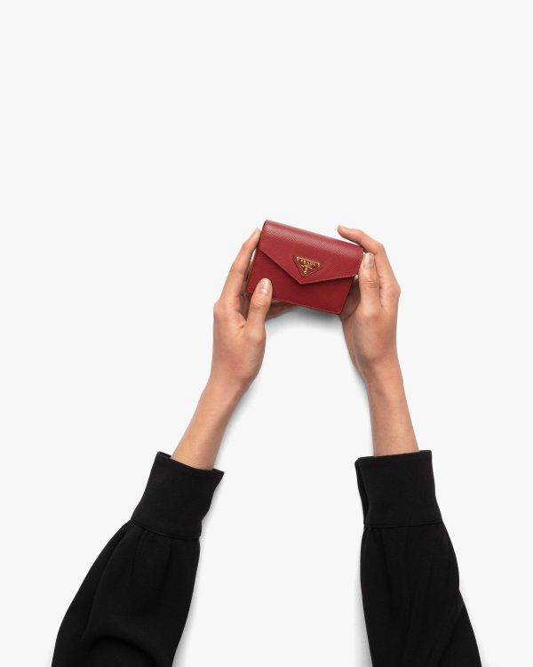 Fiery Red Saffiano leather card holder - Image 2