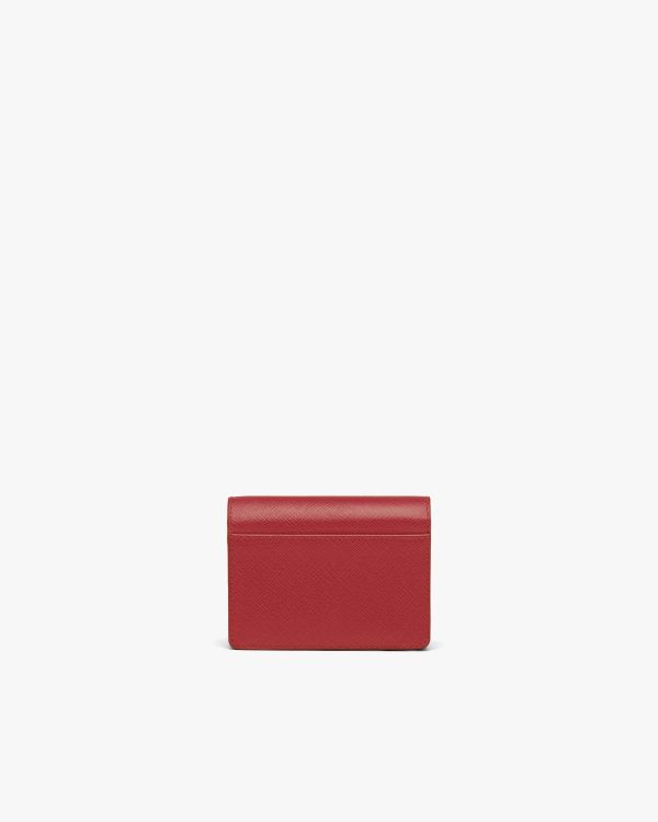 Fiery Red Saffiano leather card holder - Image 3