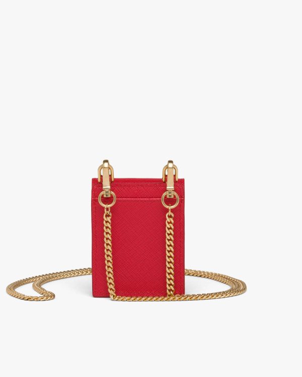 Fiery Red Saffiano leather earphone case - Image 2