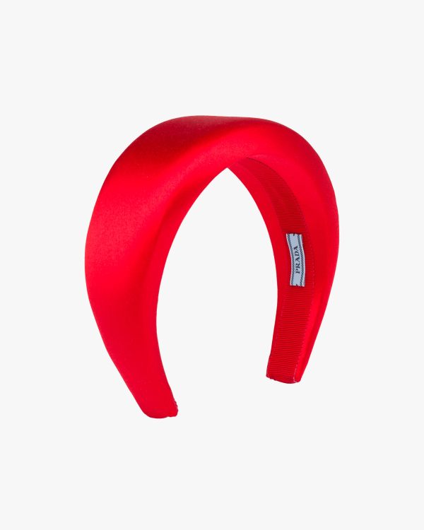 Fiery Red Satin Headband