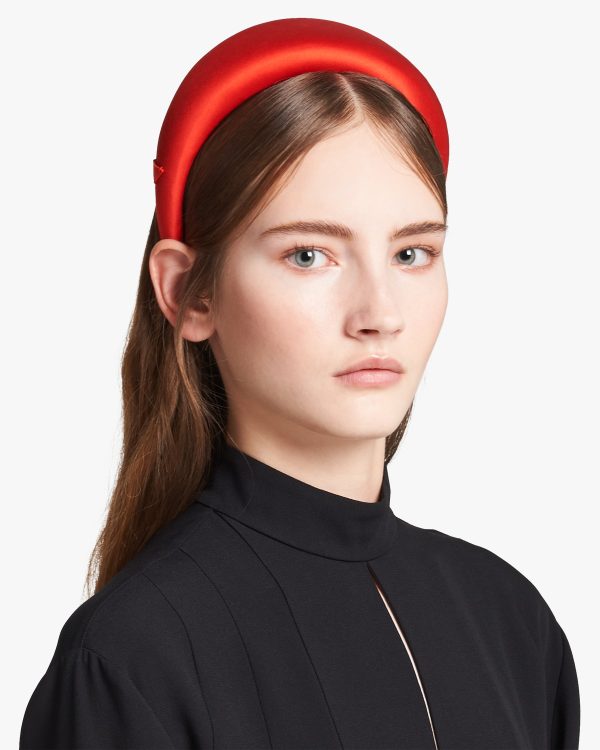 Fiery Red Satin Headband - Image 2