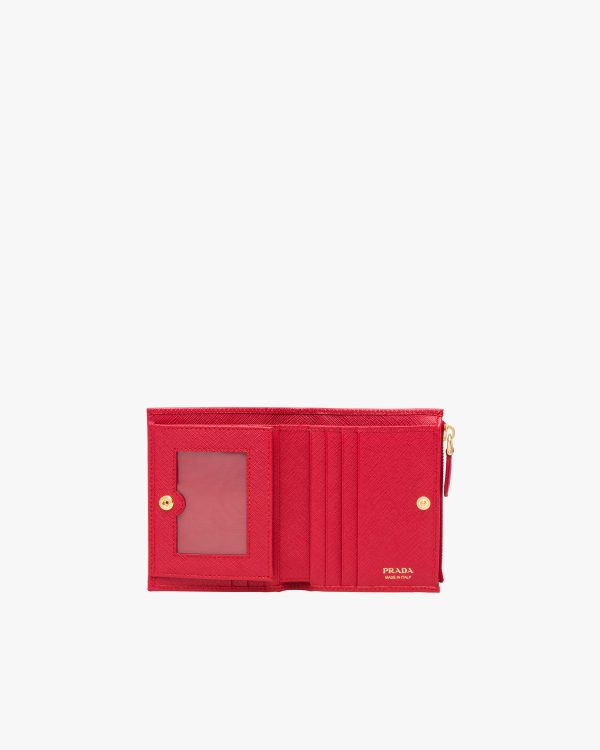 Fiery Red Small Saffiano Leather Wallet - Image 2