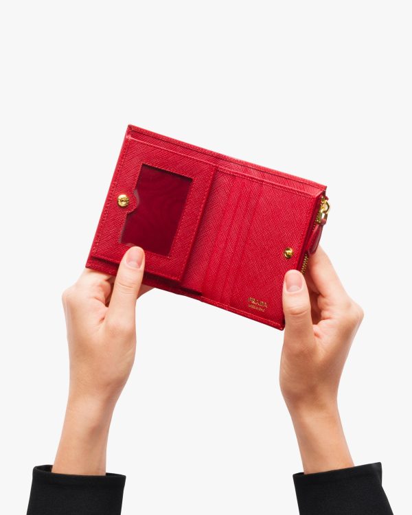 Fiery Red Small Saffiano Leather Wallet - Image 3