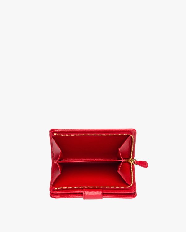 Fiery Red Small Saffiano Leather Wallet - Image 2