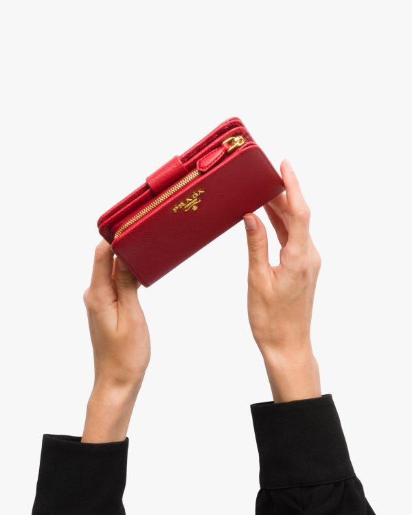 Fiery Red Small Saffiano Leather Wallet - Image 3