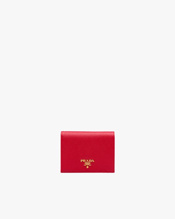 Fiery Red Small Saffiano Leather Wallet