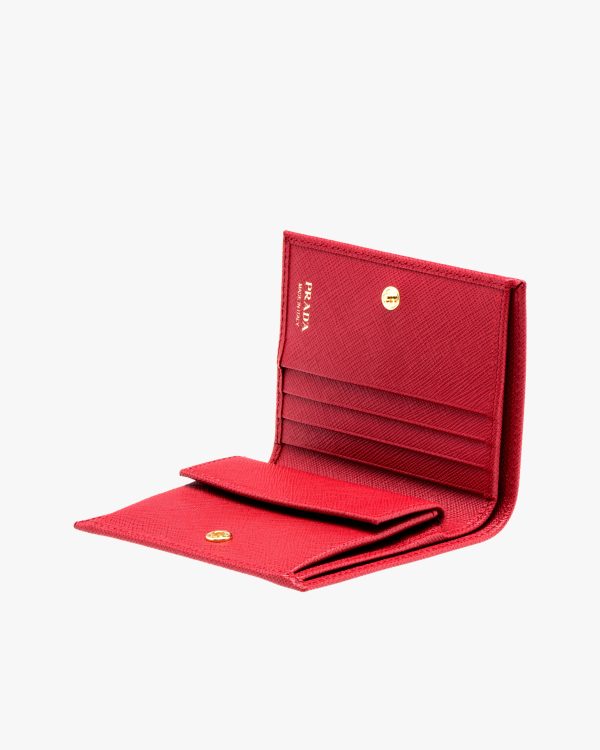 Fiery Red Small Saffiano Leather Wallet - Image 6