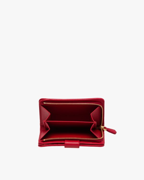 Fiery Red Small Saffiano Leather Wallet - Image 2