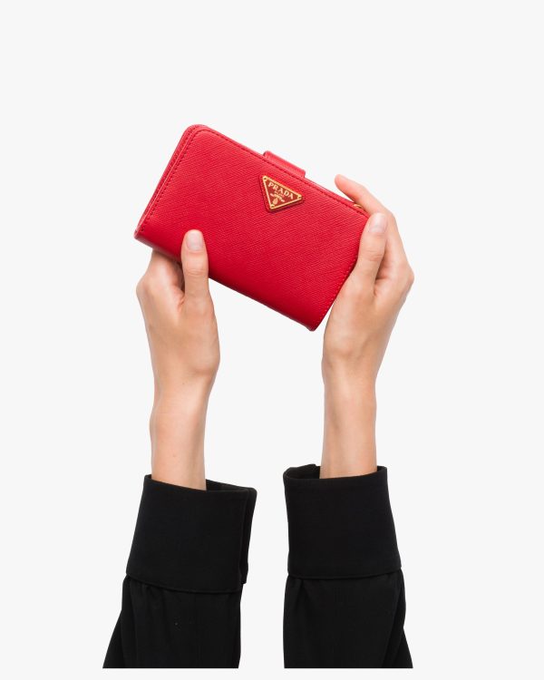 Fiery Red Small Saffiano Leather Wallet - Image 3