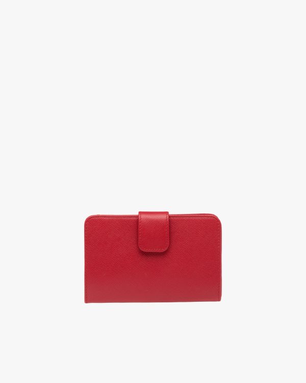 Fiery Red Small Saffiano Leather Wallet - Image 5
