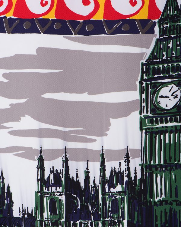 Lawn Green Pittoresque London printed 90 silk foulard - Image 2