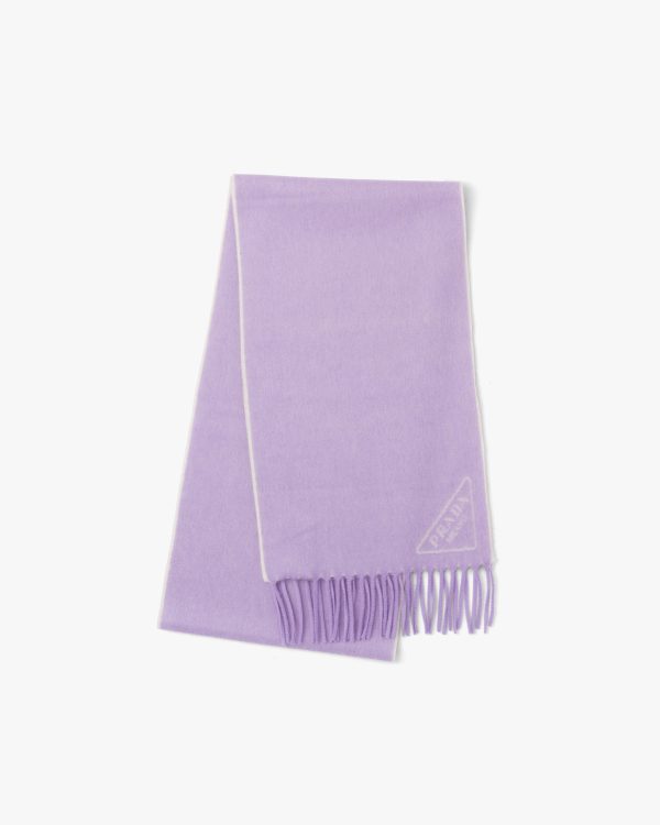 Lilium/talc Double cashmere scarf