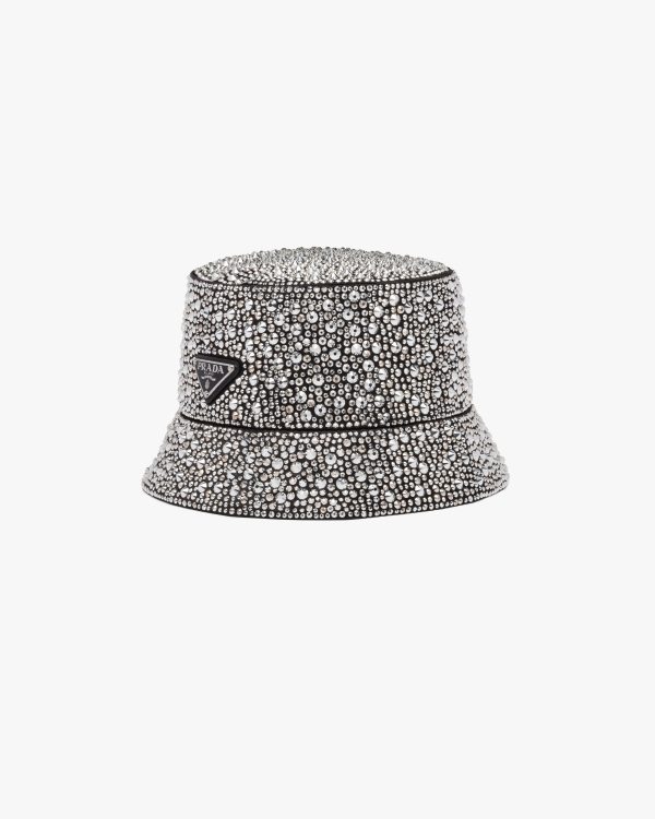 Metal Bucket hat with crystals