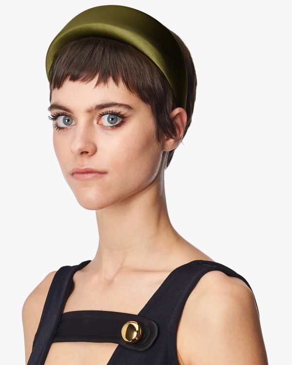 Military Green Satin Headband - Image 2