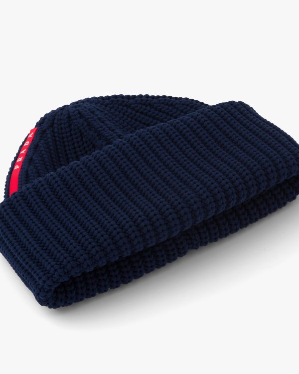 Navy Tec Rec Nylon Ribbed Beanie - Image 2