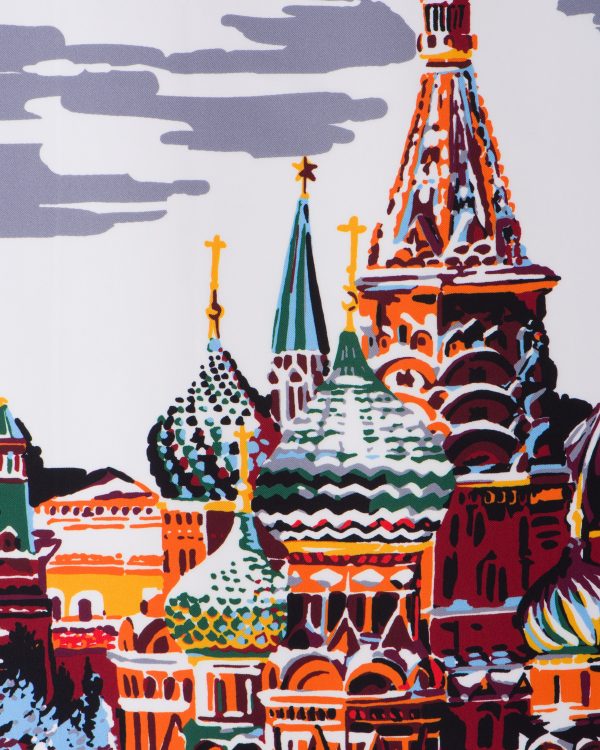 Orange Pittoresque Moscow printed 90 silk foulard - Image 2