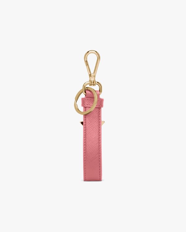 Petal Pink Saffiano leather keychain - Image 2