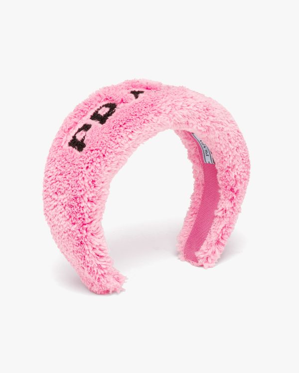 Petal Pink/black Terrycloth headband