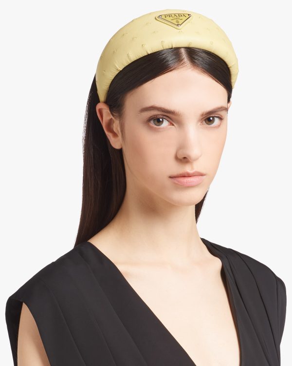Pineapple Ostrich leather headband - Image 2