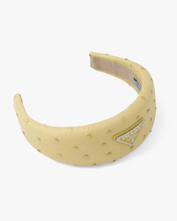 Pineapple Ostrich leather headband - Image 3