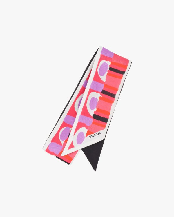 Pink Pittoresque print silk ribbon
