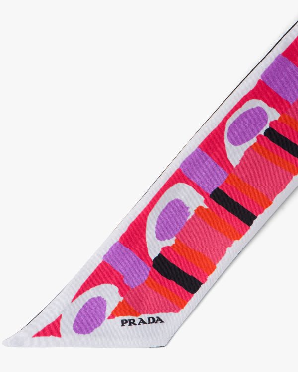 Pink Pittoresque print silk ribbon - Image 2