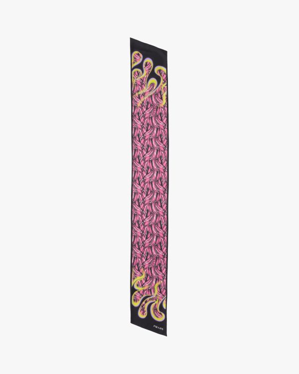 Pink/black Double Match Bananas printed silk scarf - Image 3