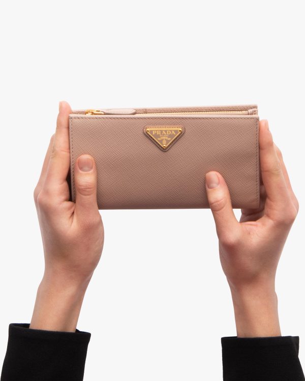 Powder Pink Large Saffiano leather wallet - Image 3