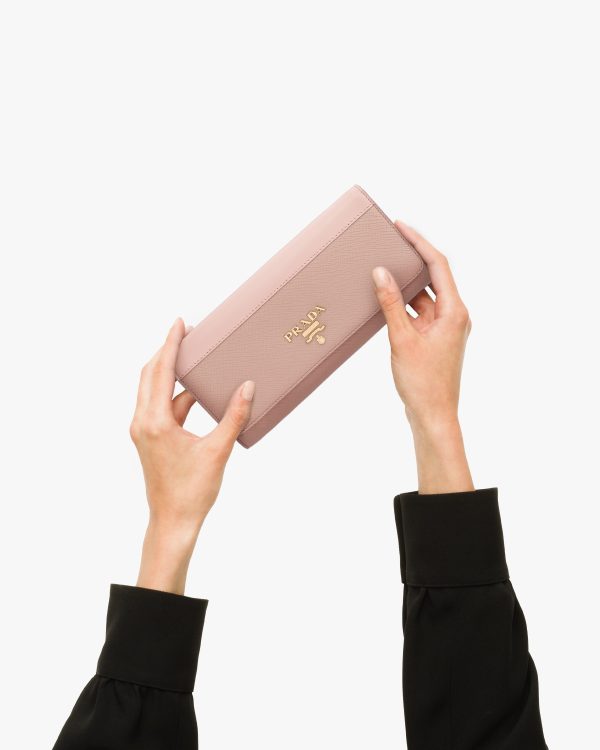 Powder Pink / Peach Leather wallet - Image 3