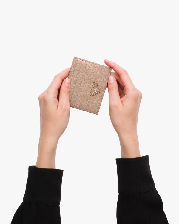 Powder Pink Saffiano Leather Card Holder - Image 2
