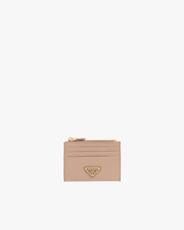 Powder Pink Saffiano Leather Card Holder
