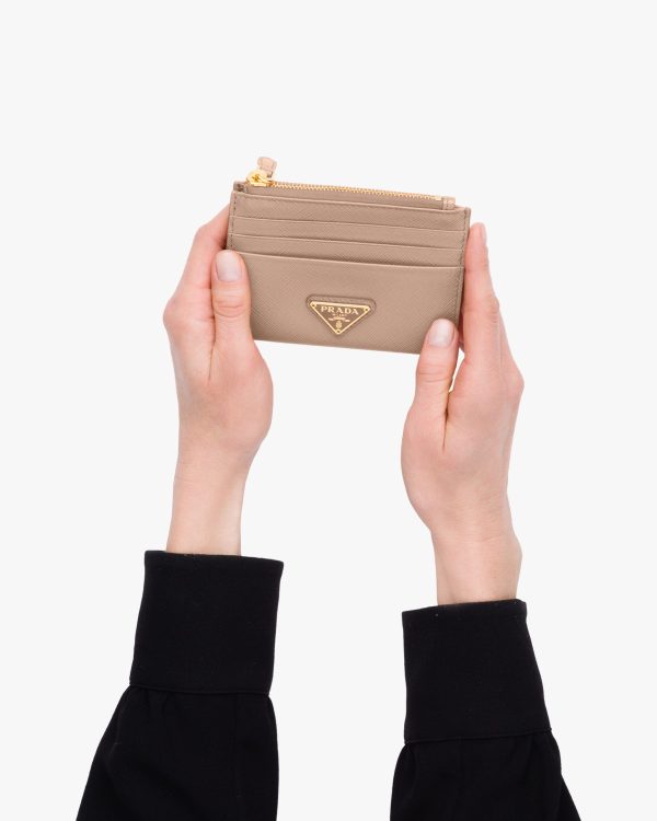 Powder Pink Saffiano Leather Card Holder - Image 2