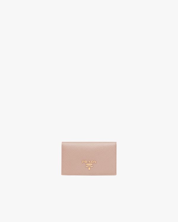 Powder Pink Saffiano Leather Card Holder