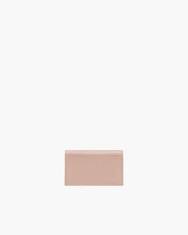 Powder Pink Saffiano Leather Card Holder - Image 3