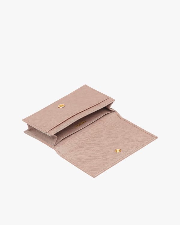 Powder Pink Saffiano Leather Card Holder - Image 4