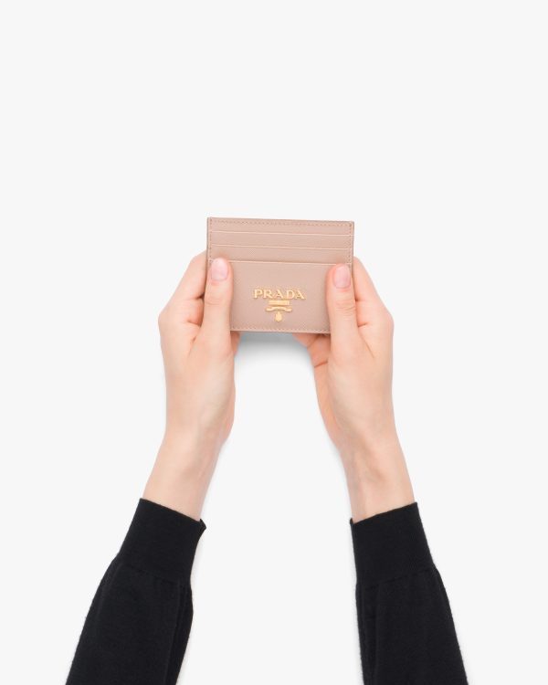 Powder Pink Saffiano Leather Card Holder - Image 2