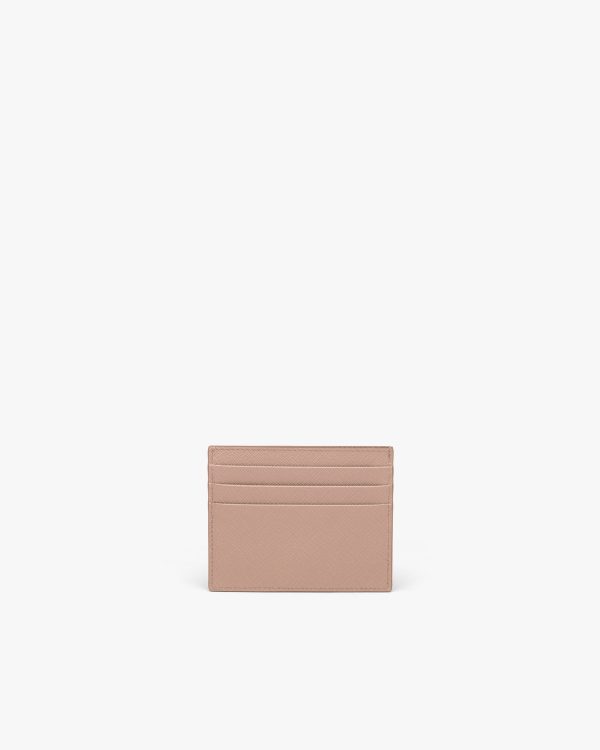 Powder Pink Saffiano Leather Card Holder - Image 3