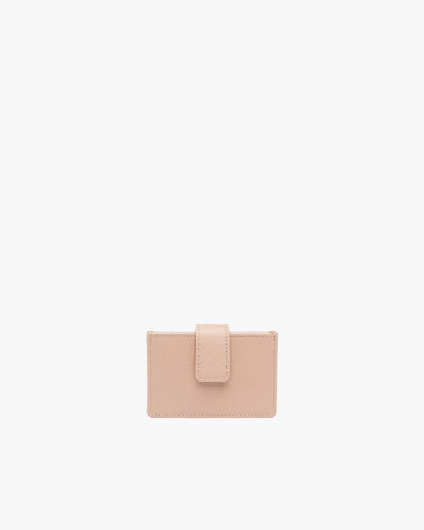 Powder Pink Saffiano Leather Card Holder