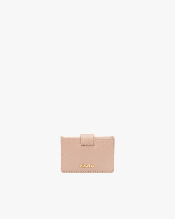 Powder Pink Saffiano Leather Card Holder - Image 3