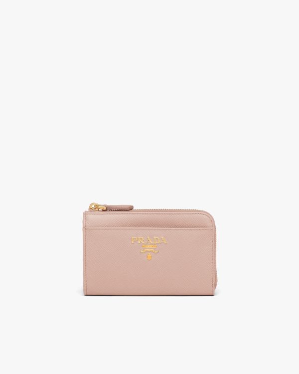 Powder Pink Saffiano Leather Keychain