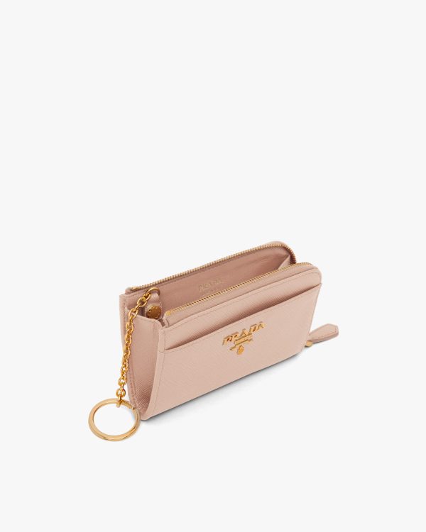 Powder Pink Saffiano Leather Keychain - Image 4