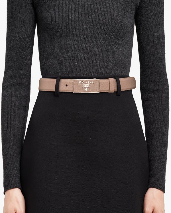 Powder Pink Saffiano belt - Image 2