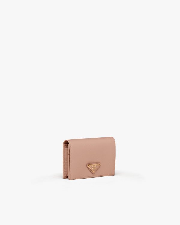 Powder Pink Small Saffiano Leather Wallet - Image 4