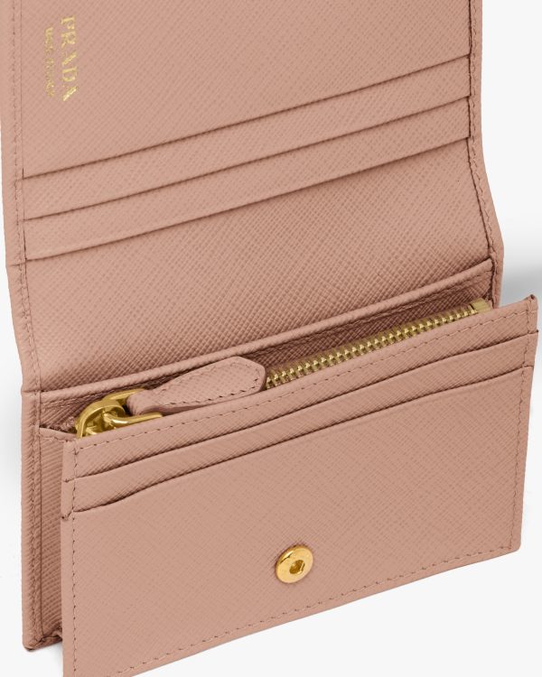 Powder Pink Small Saffiano Leather Wallet - Image 6