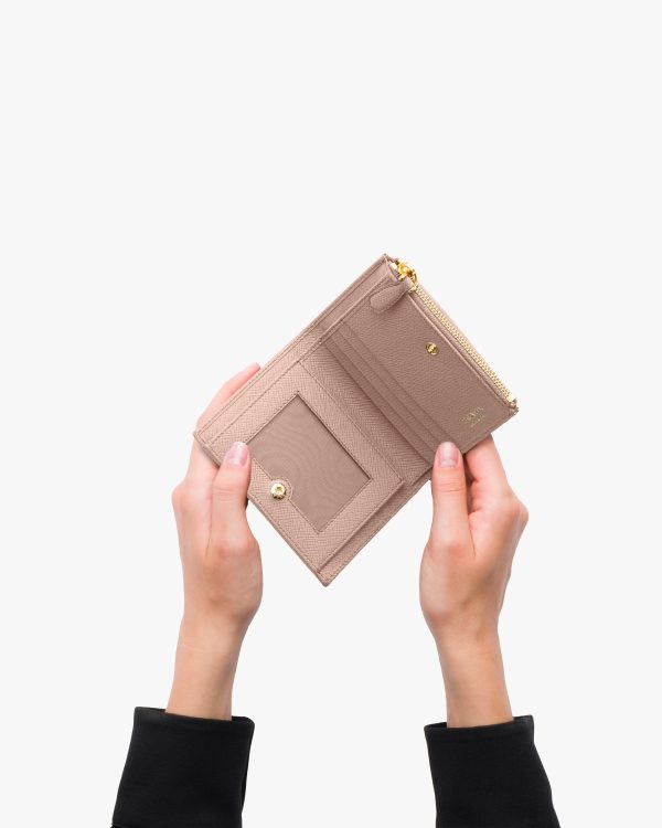 Powder Pink Small Saffiano Leather Wallet - Image 3