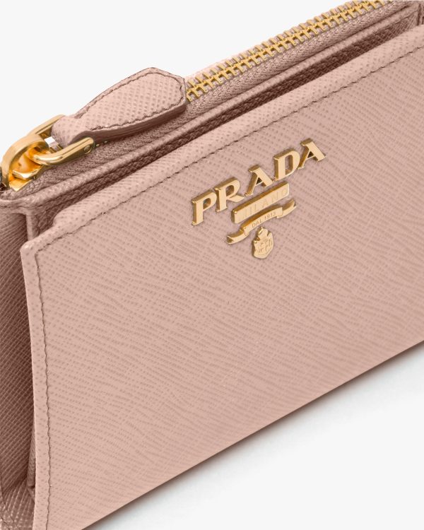 Powder Pink Small Saffiano Leather Wallet - Image 6