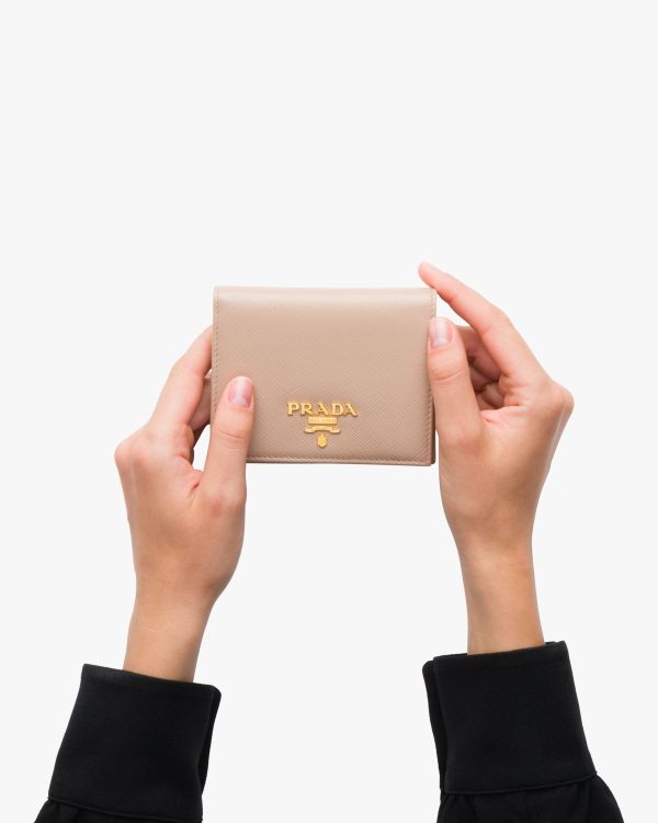Powder Pink Small Saffiano Leather Wallet - Image 3