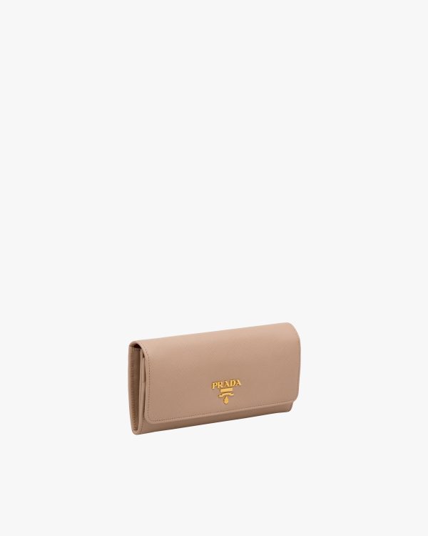 Powder Pink/fiery Red Large Saffiano Leather Wallet - Image 4