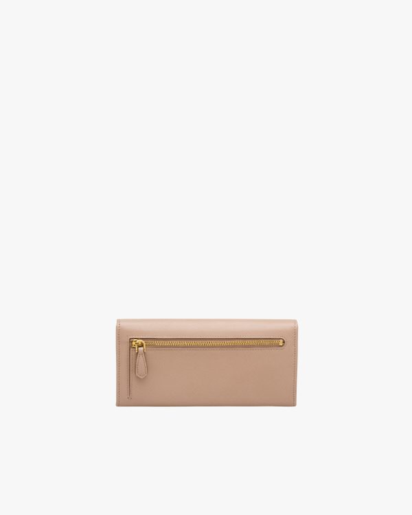 Powder Pink/fiery Red Large Saffiano Leather Wallet - Image 5