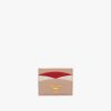 Powder Pink/fiery Red Saffiano Leather Card Holder